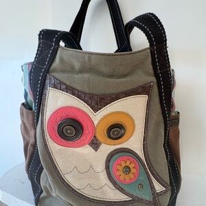 Chala Canvas Owl Accent Multicolor Bag